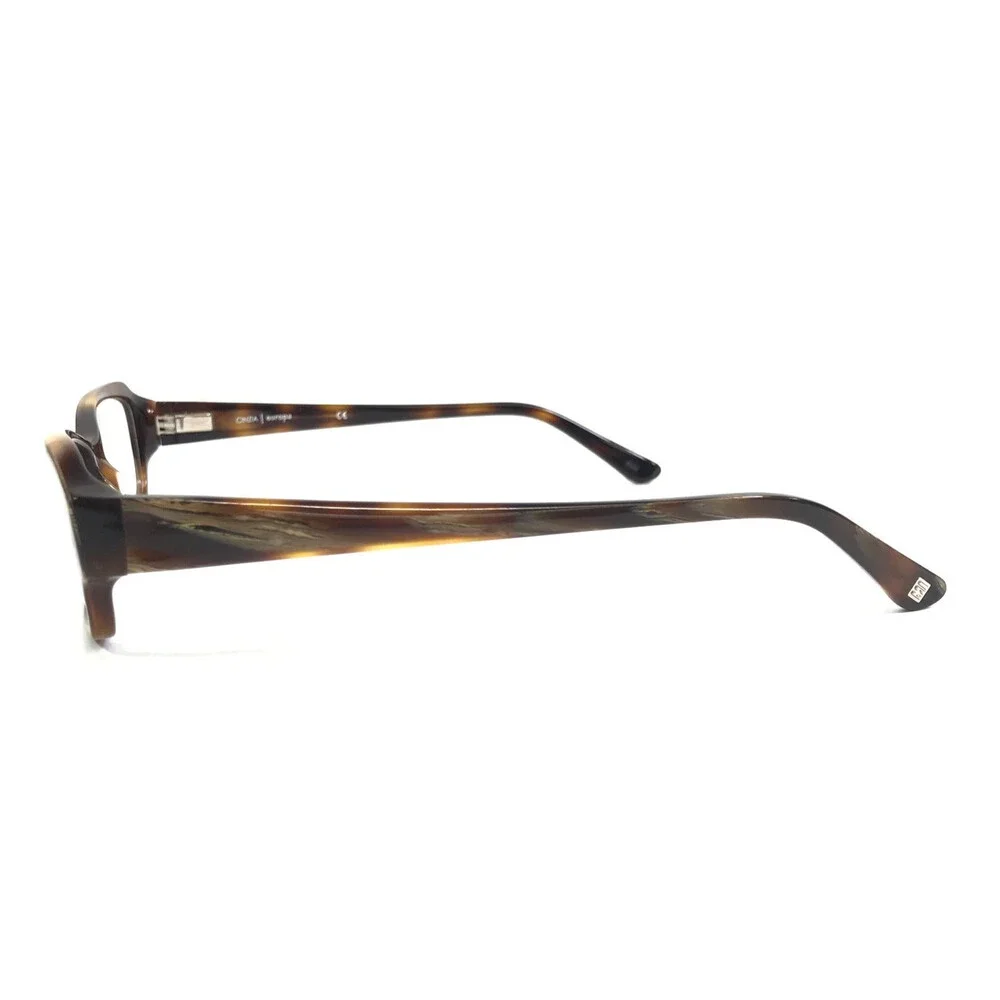 Cinzia Eyeglasses Frames CIN-5054 C1 Brown Striped Horn Cat Eye 54-17-145